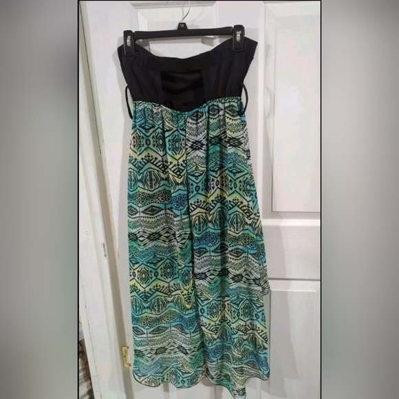 Sexy Black 🖤 & 💚Sea Green Cocktail Dress Hi-Low Strapless Size M Rue 21 NWT - Picture 3 of 13